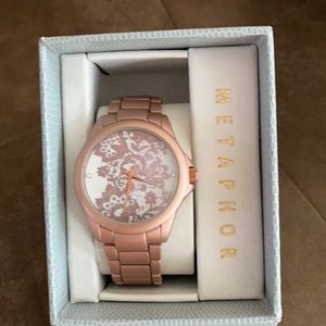 NWT Metaphor rose colored watch